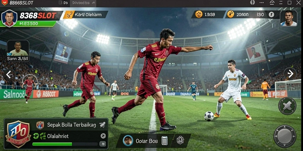 Tampilan gameplay yang menarik dari 8368SLOT dengan aksi sepak bola yang mendebarkan.