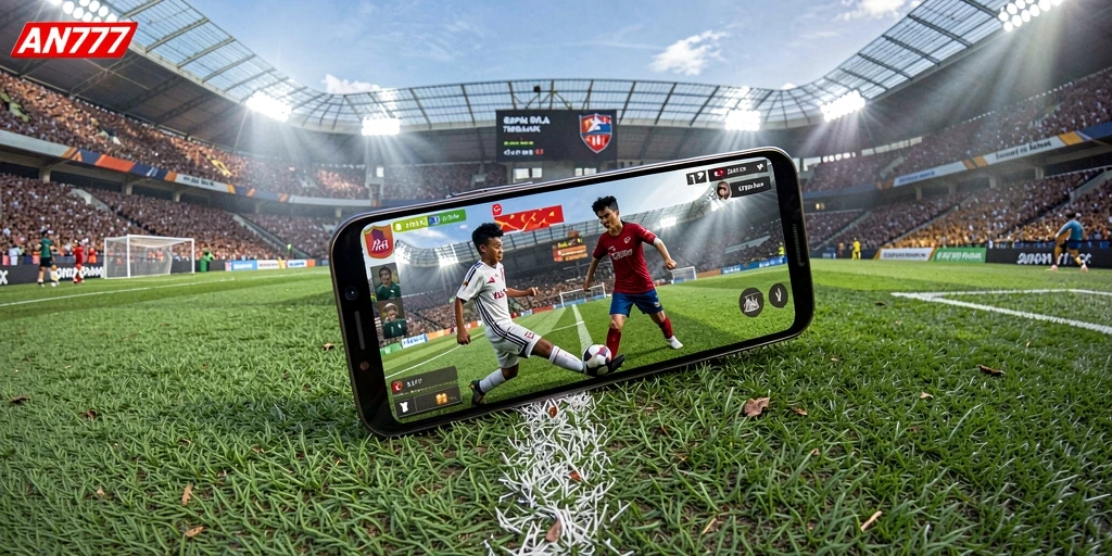 Gameplay AN777 sepak bola yang seru dan menegangkan.