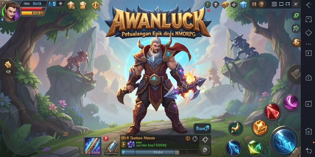 Tampilan gameplay seru dalam AWANLUCK dengan aksi pertarungan yang mendebarkan.