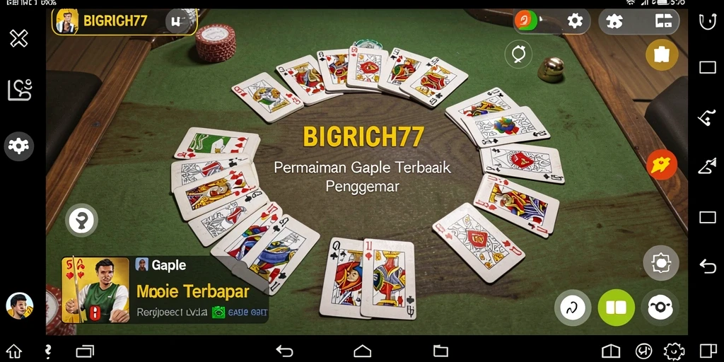Tampilan gameplay Gaple di BIGRICH77 yang menarik dan interaktif.