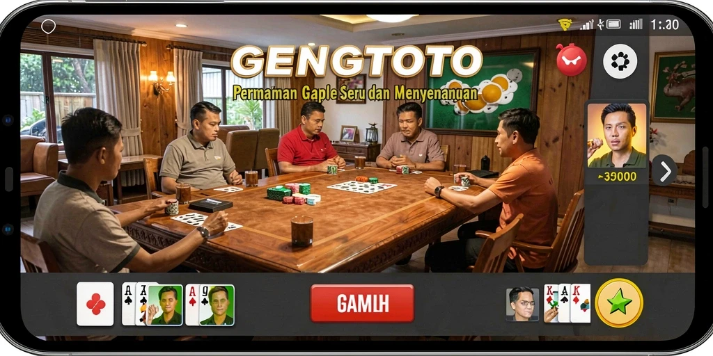 Tampilan gameplay seru dan interaktif dari GENGTOTO Gaple.