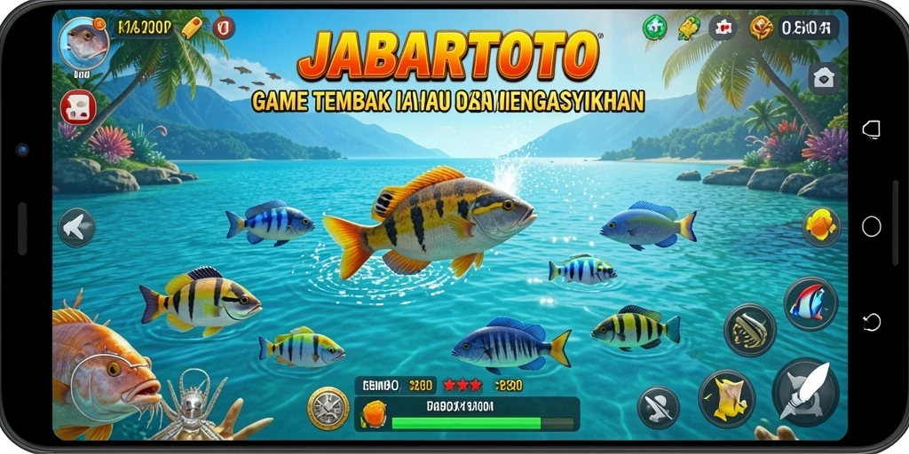 Tampilan gameplay JABARTOTO dengan aksi menembak ikan yang seru.