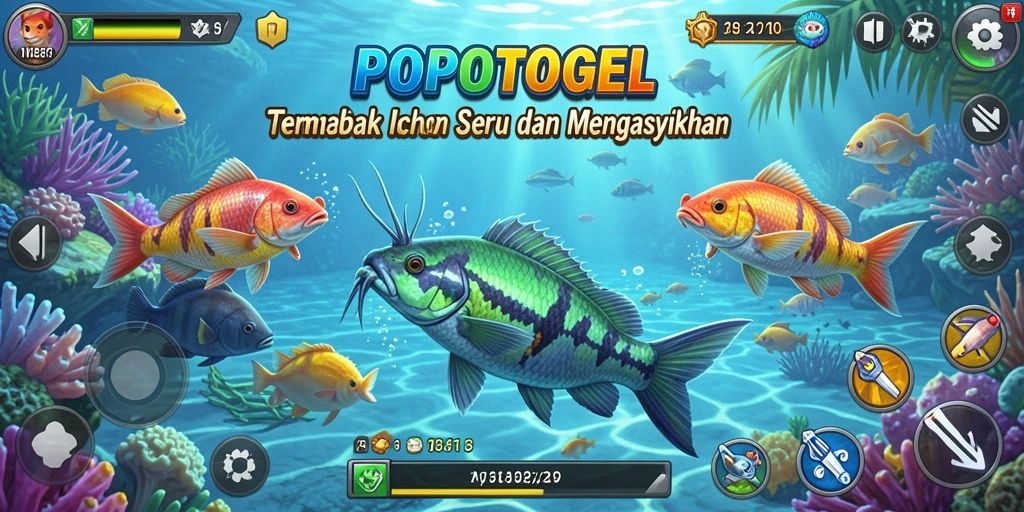 Tangkapan layar utama menunjukkan gameplay Tembak Ikan yang seru.