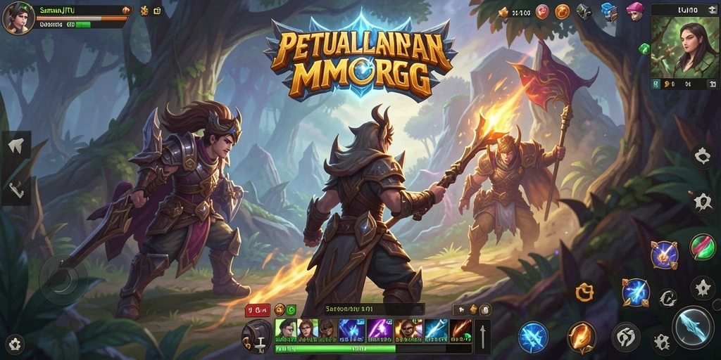 Tampilan gameplay epik dalam dunia MMORPG SARANAJITU.