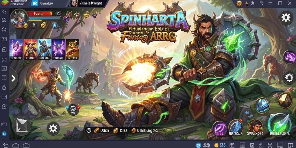 Tampilan gameplay menakjubkan di dunia fantasi ARPG.