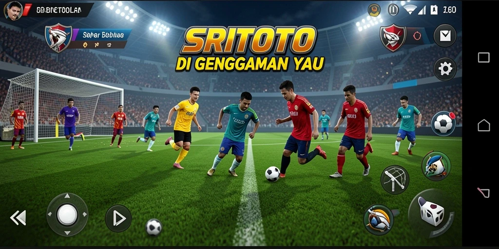 Gameplay seru SRITOTO yang menampilkan aksi sepak bola.